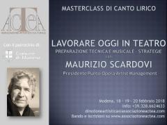 Masterclass di canto lirico con l'agente Maurizio Scardovi, presidente di Punto opera Artist Management